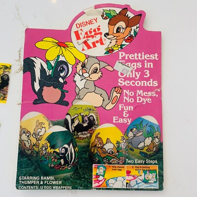 Disney Easter Egg Art Vintage 80 s Wrappers Featuring Bambi / Thumper etc