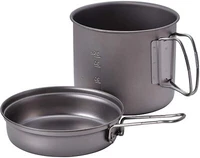 Snow Peak Trek 1400, SCS-009T, Japanese Titanium Cookware Set Pot and Skill