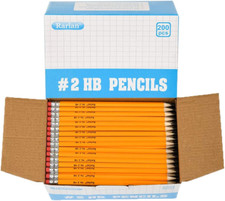 200Ct 2 HB Pencils Pre Sharpened Bulk Pack Wood Cased School Office Supplies
