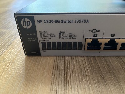 HP OfficeConnect 1820 8G Desktop Gigabit Smart Switch, 8x RJ-45, PoE PD (J9979A)