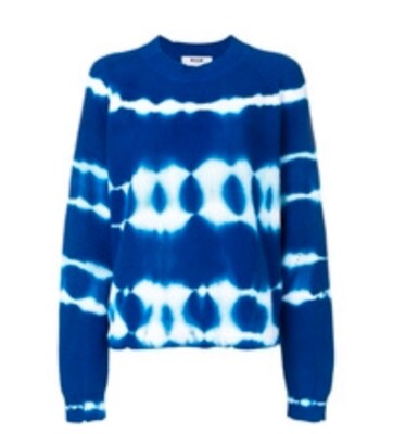 MSGM Blue Tie-Dye Crew-neck Sweaters for Women size S