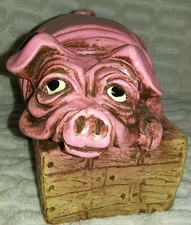 5” to 8“Shade Tree Creations Inc Pig Figure Handcrafted In USA