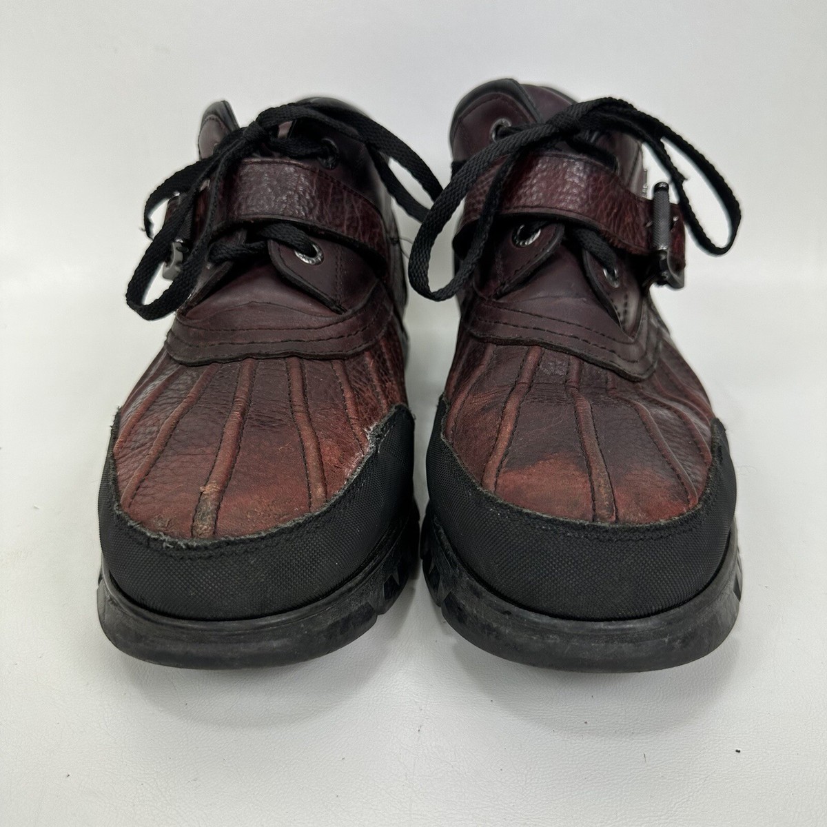 Polo Ralph Lauren DOVER III Leather Lace Up Strap Duck Boots Mens Size 12 D