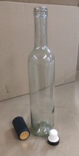 12 PCs - 16oz - Clear Glass Bottles -w/Corks  Seal Shrink Caps -3 