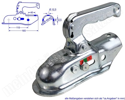 ALBE Berndes Zugkugelkupplung Kugelkupplung Zugrohr Rohr 45mm EM 150 R A 05345