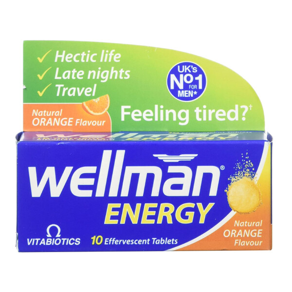 Vitabiotics Wellman Energy Natural Orange Flavour - 10 Effervescent Tablets - Image 2