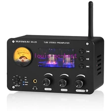 HiFi Vacuum Tube Preamp Stereo Bluetooth Receiver USB Player Desk Headphone Amp