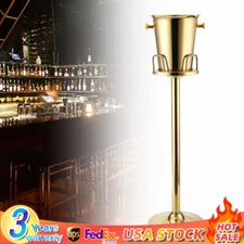 Floor Standing Champagne Bucket Wine Cooler Ice Gift Stainless Steel Gold US