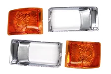 fits International 4900 Truck Headlight Bezel & Turn Signal Blinker Set (4-pcs)