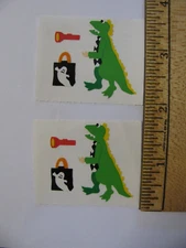 Lot of 2 Mrs. Grossman's HALLOWEEN DINO COSTUME BAG LIGHT Each Mod 2" X 1.5" NOS