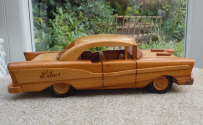 Holz Auto Modell handgefertigtes Ornament 12 Zoll lang