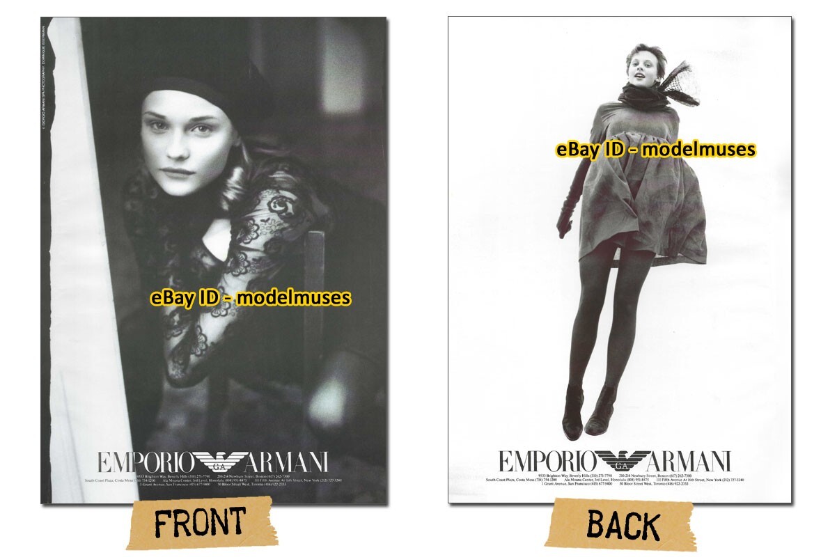 vintage EMPORIO ARMANI 2-Page Magazine PRINT AD Fall 1994 DIANE
