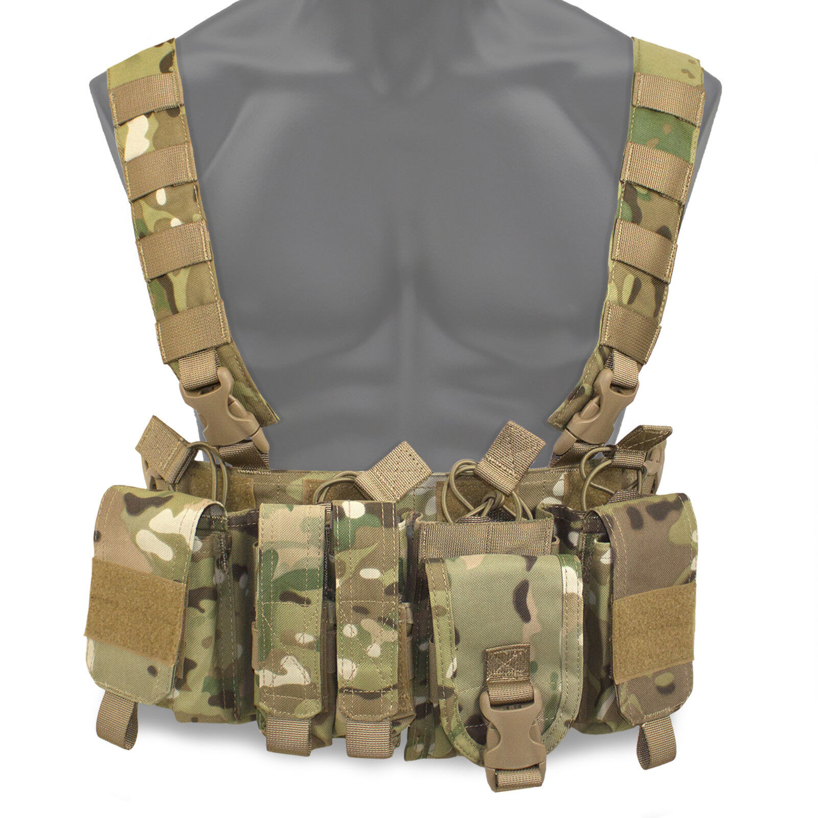 Army US Tactical Mag Chest Rig Military Ammo Carry Range Vest 6 Pockets ...