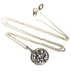925 silver Gold Plated Vermeil lab grown diamond .01ct pendant necklace coin 18" — photo 6