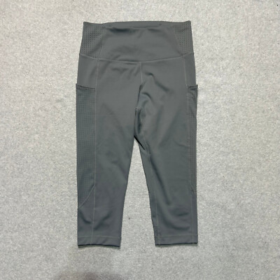 Brooks Method Tight Running Capri Womens Medium Gray Pull On Stretch Yoga