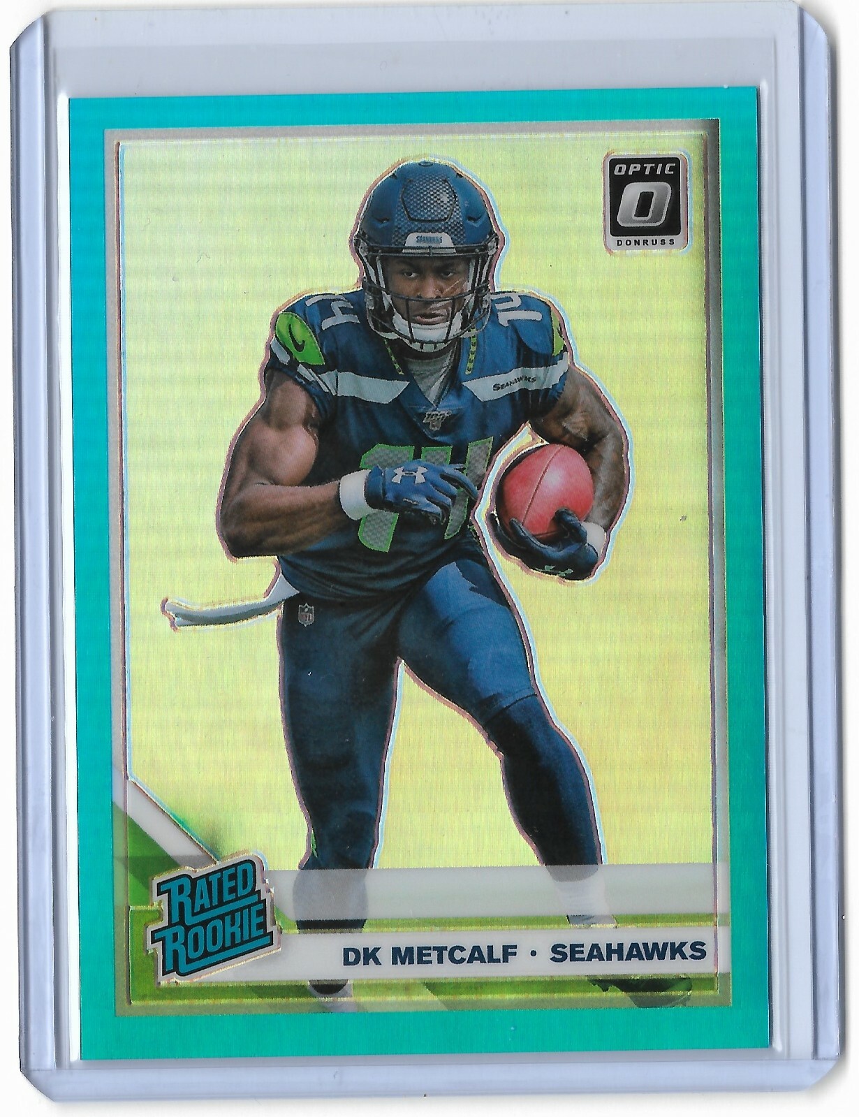 🌟 2019 Donruss Optic DK Metcalf Aqua Rated Rookie Prizm⚡ 176/299 Seahawks RC