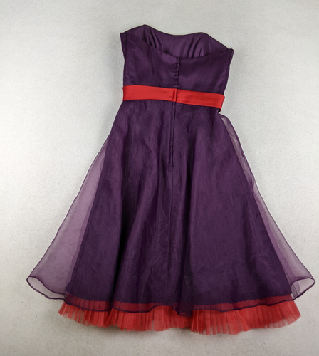 Alfred Angelo Women's Dress Purple Strapless A-line Midi Size 4 - Picture 12 of 14