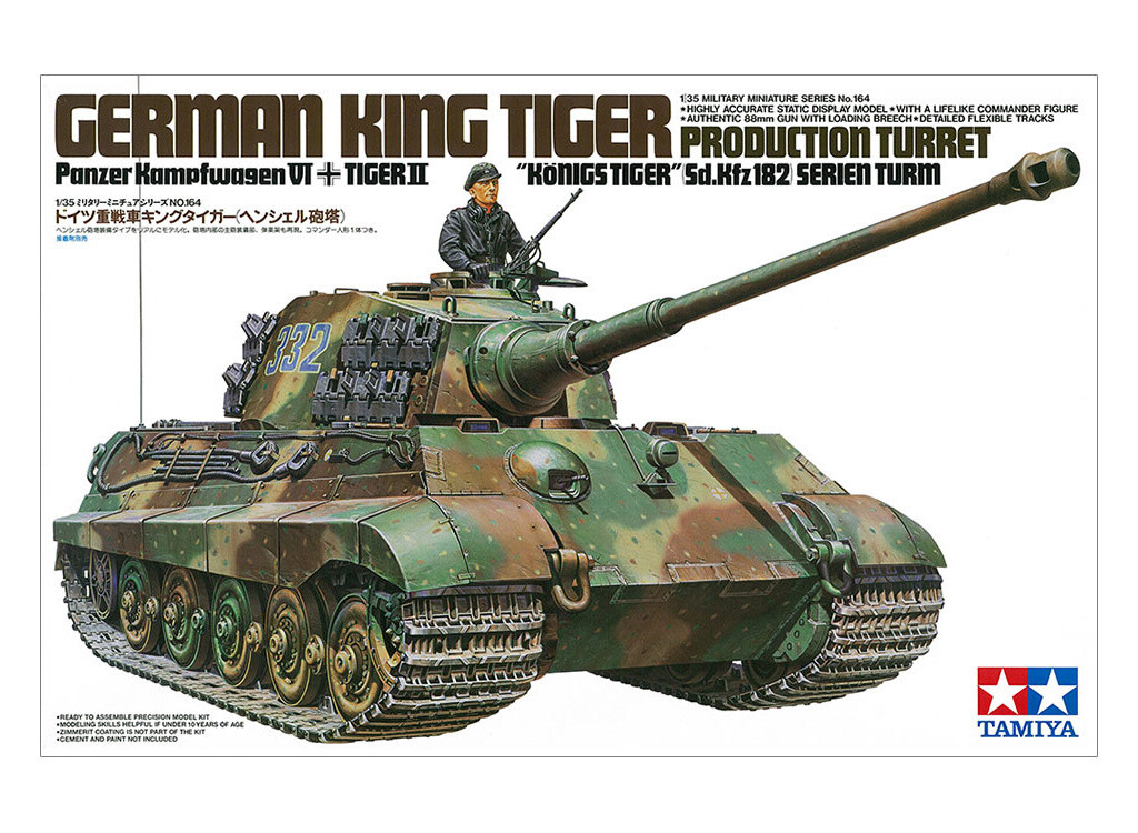 Tamiya Model Kit German King Tiger Production Turret Tank Model Kit Toys 35164