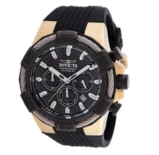 Invicta Bolt Men's 52mm Black Carbon Fiber Dial Gold Chronograph Watch 35086