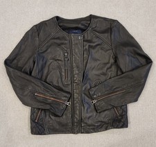 Madewell Black Leather Motorcycle Biker Jacket Medium Moto Zip Womens Lined