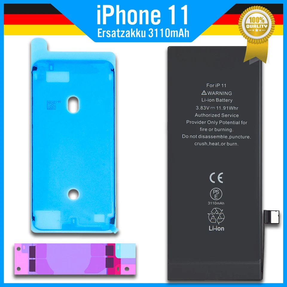 PROBAGZ Ersatz Akku für Original Apple iPhone 11 + Rahmenkleber