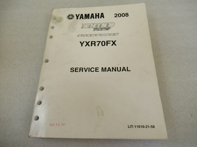Yamaha 2008 Rhino YXR70FX Service Manual P/N LIT-11616-21-58 | eBay