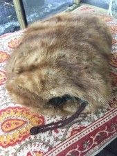 Antique Vintage 1940s Mink Muff