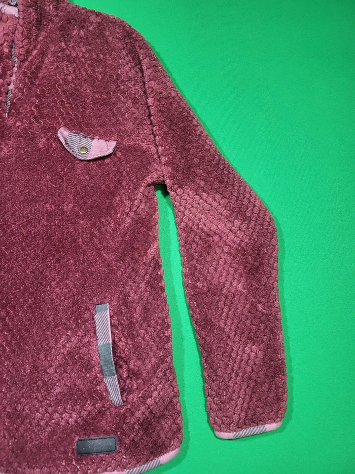 Simply Southern Womens XLarge Red 1/4 Snap Soft Sherpa Fleece Pullover - Image 4 of 4