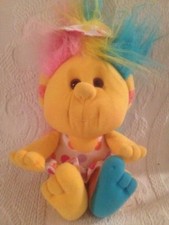 Playskool Hobnobbins Cousin Sunny 10" VTG 1989 Troll Yellow Girl Plush Stuffed
