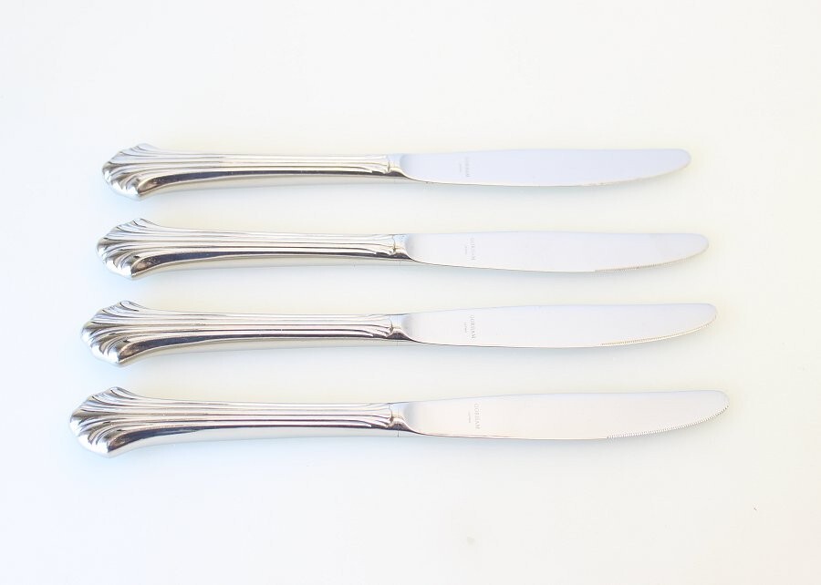 Four 4 Gorham Quintette Pattern Stainless Dinner Knives Knife Lot Japan