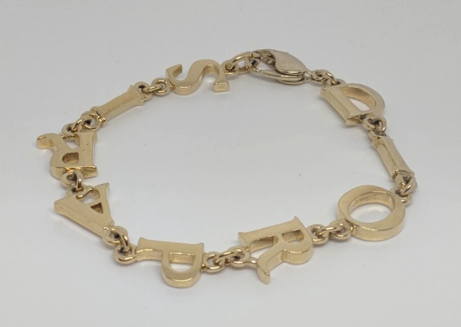 Bracciale Christian Dior Logo Placcato Oro Lunghezza 20cm 7 8" Giappone