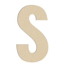 17 Inch Large Wooden Letter S 1/4 in Thick Big Wood Letter Wall Decor Crafts