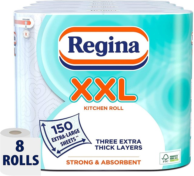 regina xxl kitchen roll 8 rolls