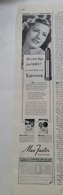 1940 Max Factor Hollywood lipstick Irene Dunne star my favorite wife vintage ad
