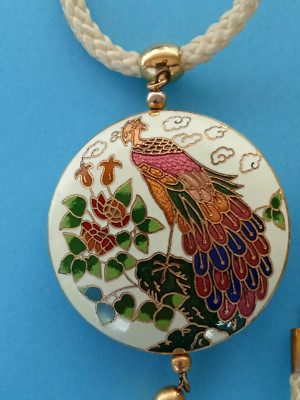 VINTAGE ANHÄNGER CLOISONNE PFAU EMAILLE ~ VINTAGE PFAU ANHÄNGER CLOISONNE EMAILLE