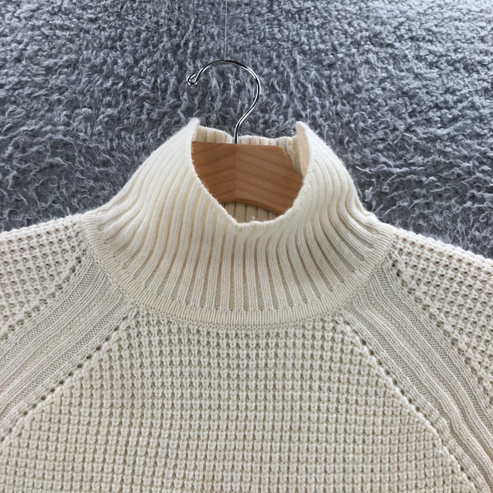 Suéter Top Banana Republic Cuello Tortuga Para Mujer XS Beige Mezcla Lana Manga Raglán Foto 4 de 4