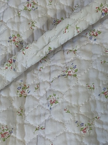 1960s Pink Floral Little Girls Quilted Bath Robe-size Large-tie-adorable-age 5/6 - Picture 18 of 22