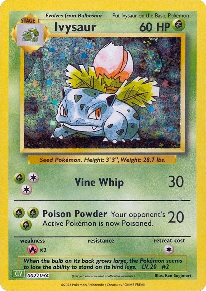 Ivysaur 002/034 Trading Card Game Classic