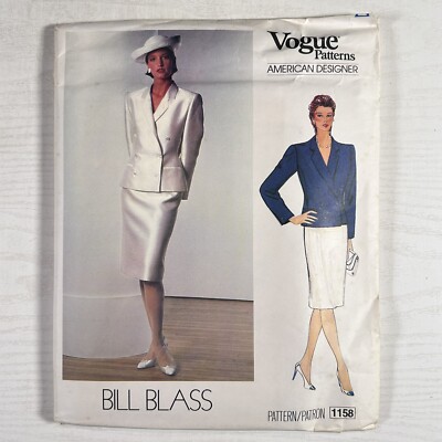 Vogue Schnittmuster 1158 Jacke und Rock Bill Blass Größe 12 U/C FF
