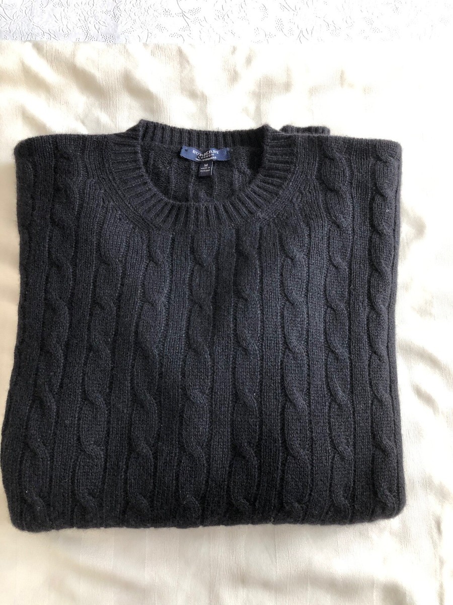 Burberry mens Cashmere Cable Sweater Size M