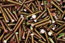 (100) Full Thread Grade 8 Hex Head Tap Bolts 3/8-16 x 2 Coarse Yellow Zinc