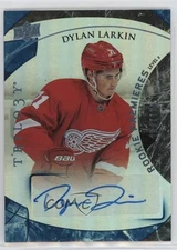 2015 Trilogy Premieres Blue Rainbow Foil /199 Dylan Larkin #153 Rookie Auto RC