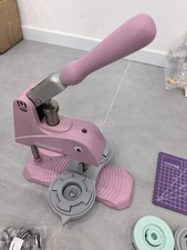 Button Maker Machine Pin Badge Maker 1"/1.25"/2.25" 3-in-1 300Button Parts Pink