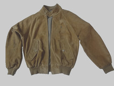 Vintage 90s Polo Ralph Lauren Suede Harrington Jacket-Plaid Lined Men's size S