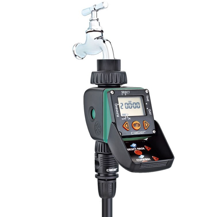 Programmateur nez de robinet Claber 8428 pour stopper le gaspillage d'eau et les plantes sèches