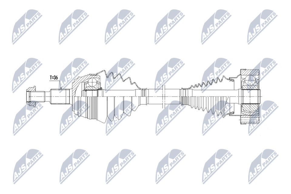 Original NTY Drive Shaft NPW-AU-088 For Audi Mercedes-Benz Seat VW - Image 4