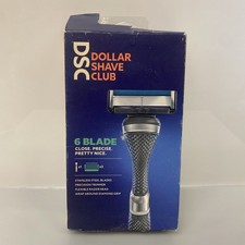 DSC Dollar Shave Club 6 Blade Stainless Steel Razor Set- 1 Handle 2 Cartridges