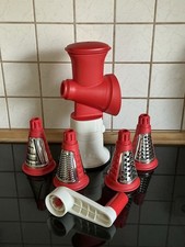 Tupperware D 206 Profi Chef Mahlwerk 4 Einsätze Reibe Raspel Hobel TOP ZUSTAND