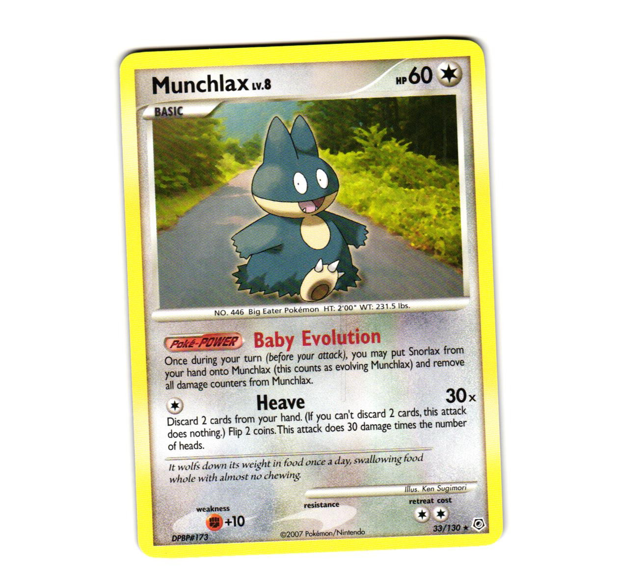 Pokemon Munchlax 33/130 Diamond and Pearl Rare LP