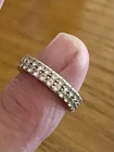 Vintage Ladies White Stone 925 Sterling Silver eternity Band Ring Estate Lot Sz5